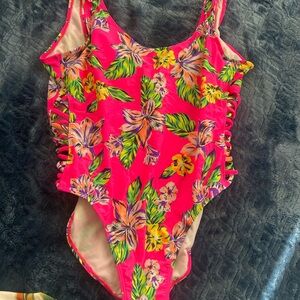 No Boundaries Pink and Cream Swimsuit